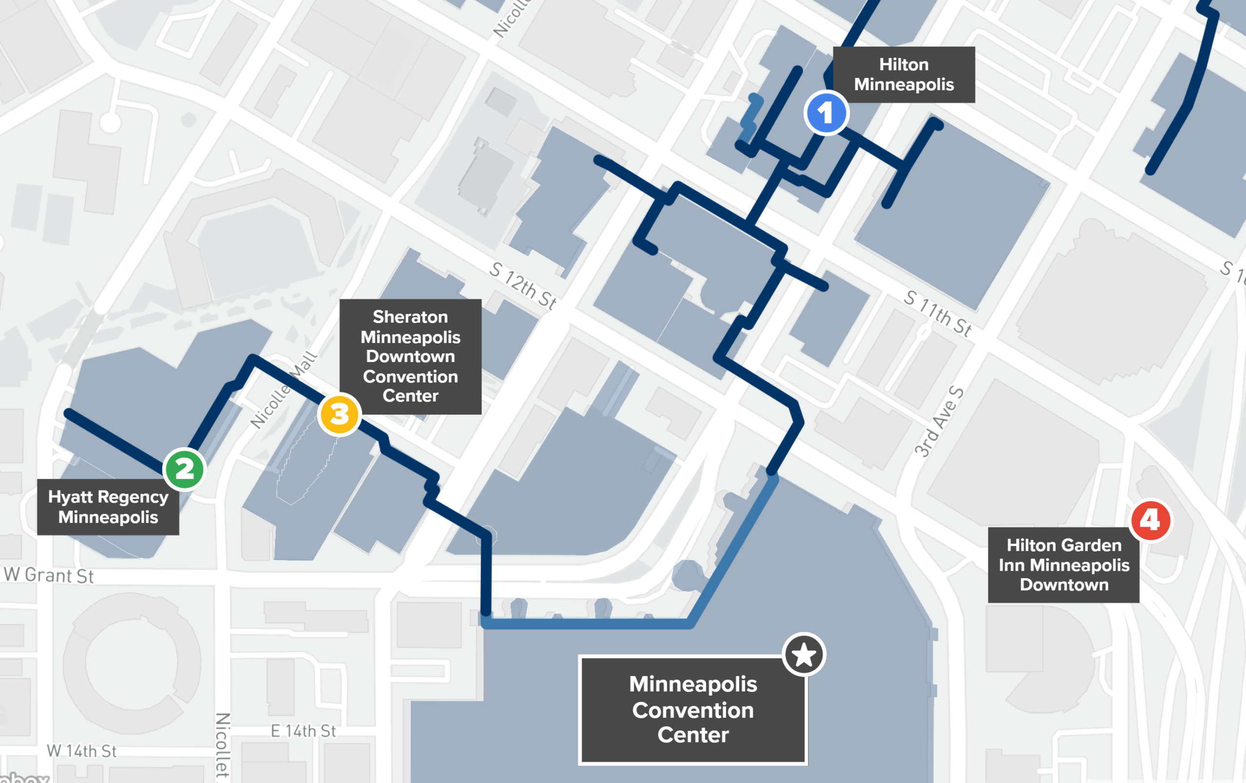 Minneapolis Hotel Map